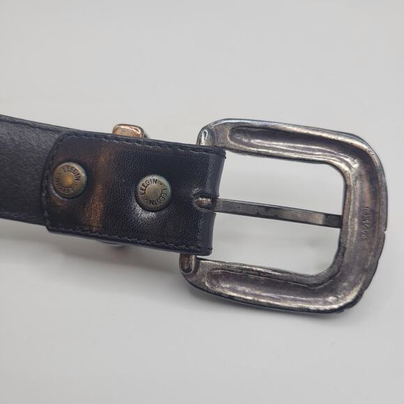 Vintage Brighton Onyx Belt 30 Black Leather Western Braided Cowgirl Rodeo Boho main image 9